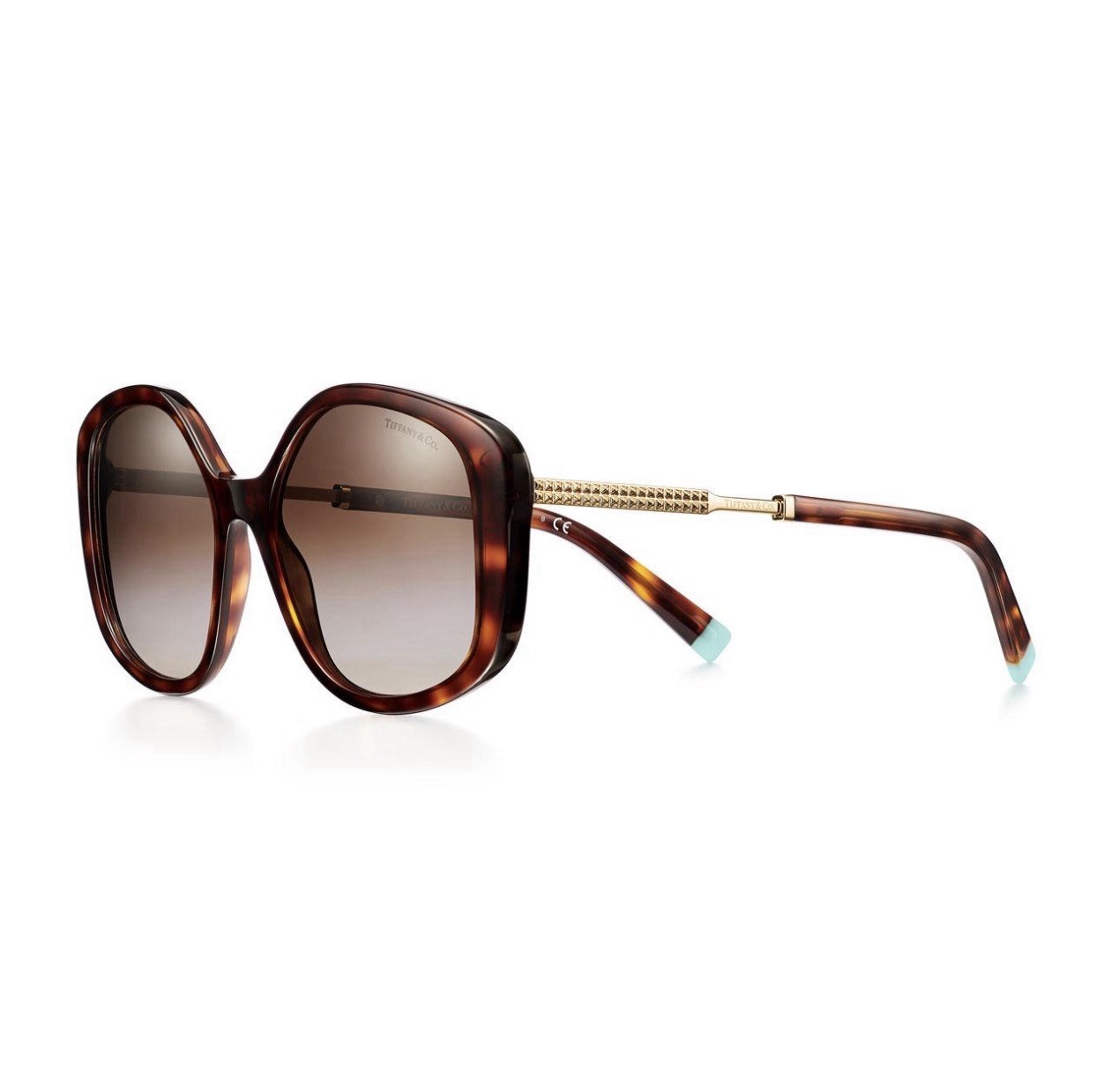 Tiffany & Co. TF 4192 Oversized Square Tortoise Sunglasses Brown Gradient UV400