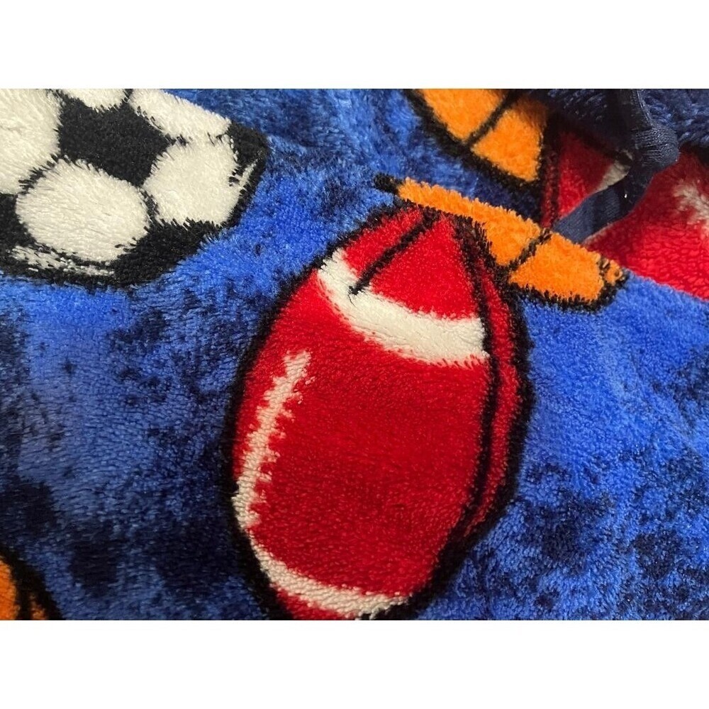 Cherokee Kids Blue Fleece Bath Robe Size S Basketball Football Soccer