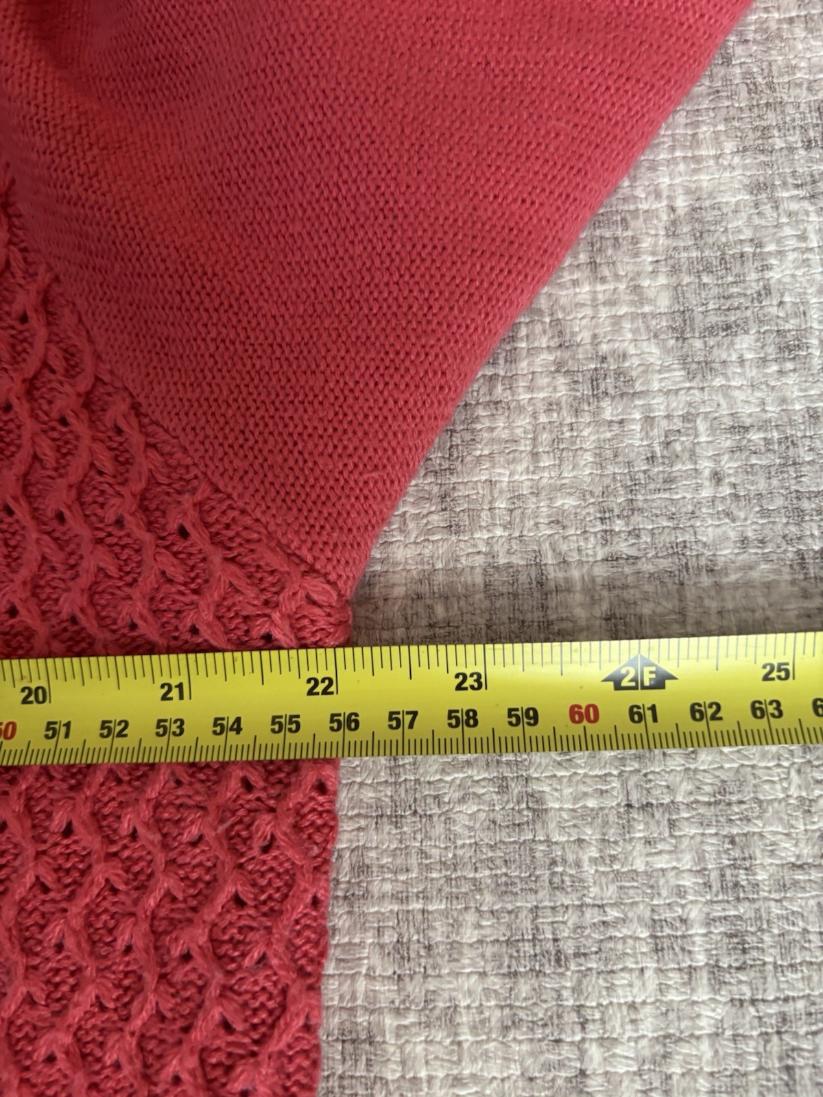 Isle Essentials Cable Knit Sweater With Shirt Collar (Coral/Salmon Pink) L 18-20