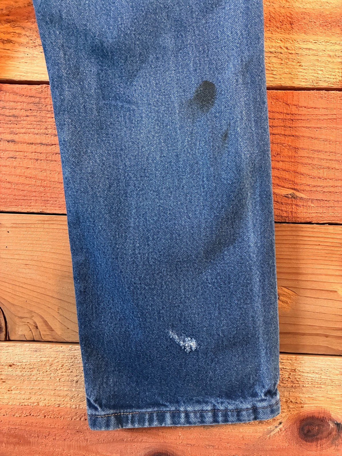 Vintage Wrangler 936PWD Cowboy Cut Jeans 36×27 Distressed Workwear Paint USA Wes