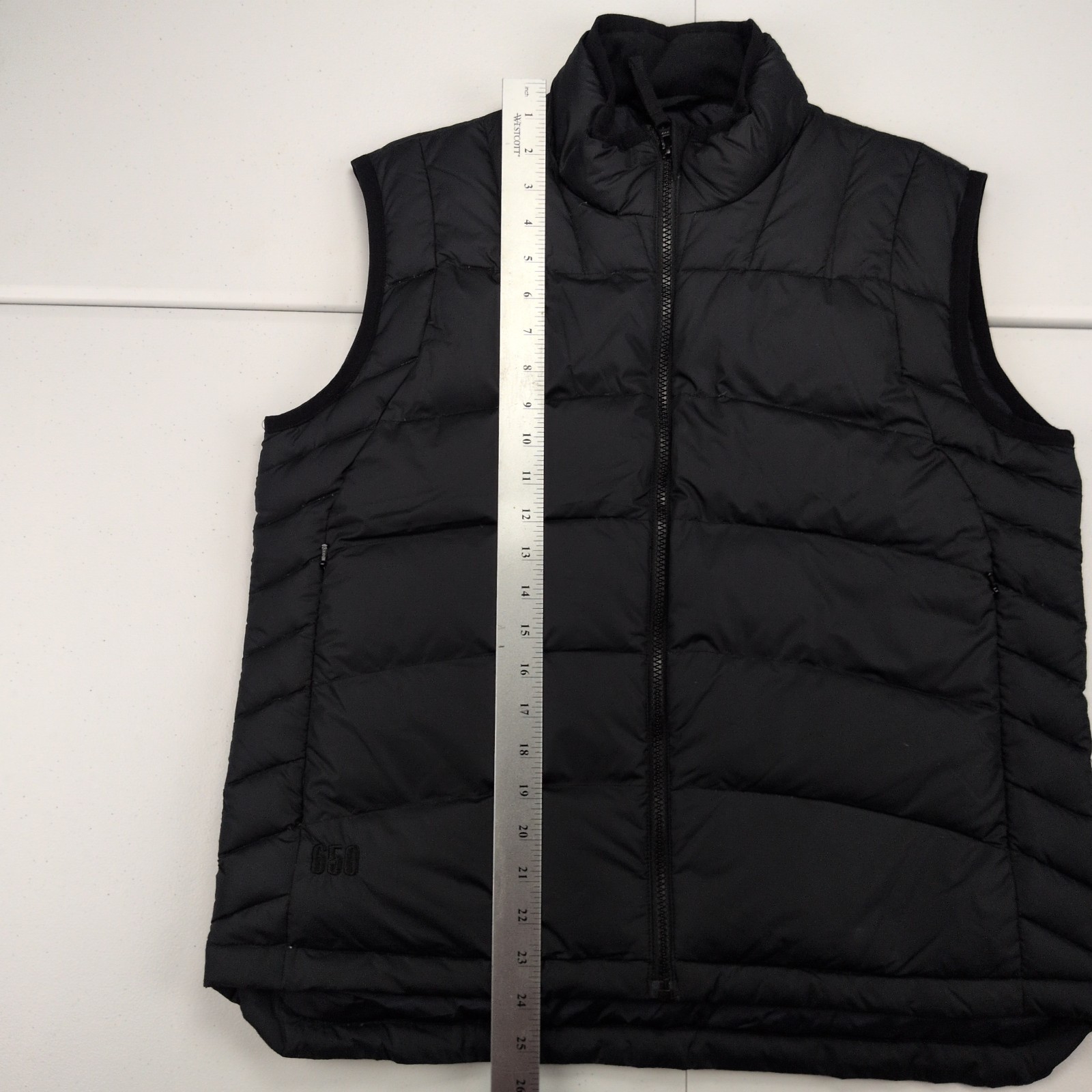 Cabelas Premier Northern Goose Down Black Puffer Zip Vest Jacket 650 Mens MReg