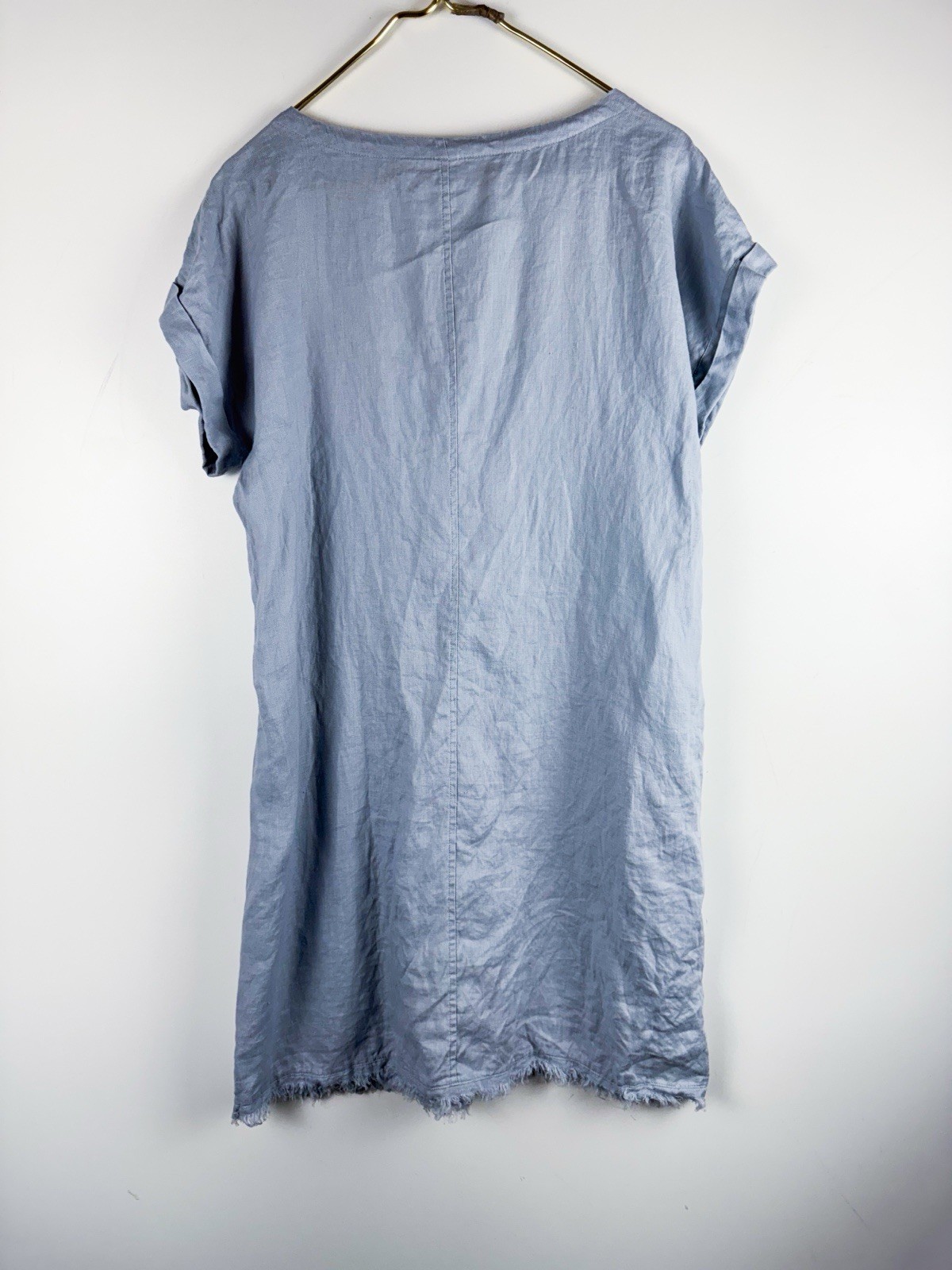 Magaschoni 100% Linen Dress Sz M Minimalist Breathable Neutral Relaxed Beachy