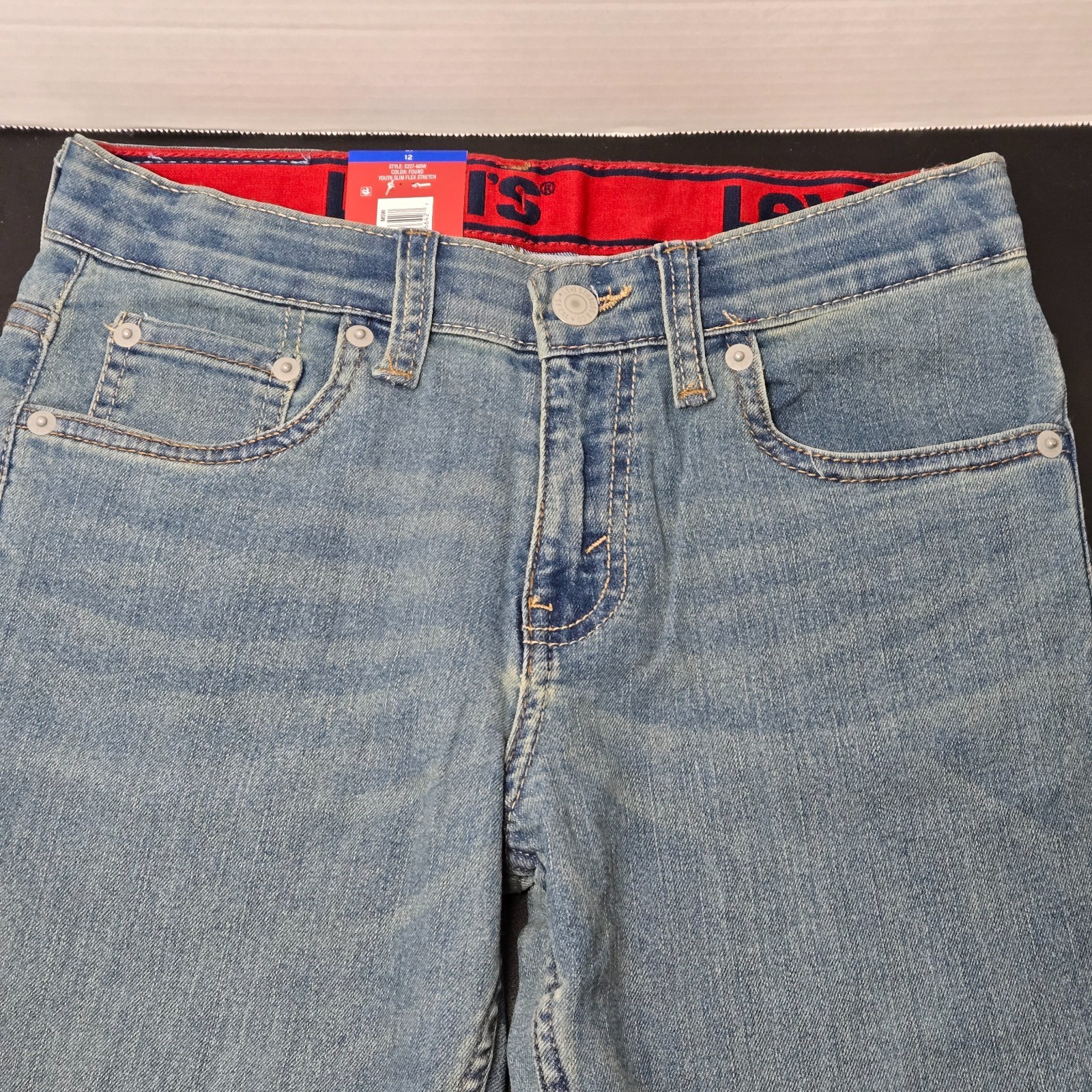 Levis 511 Youth Boys Slim Flex Stretch Denim Jeans Found Medium Wash Blue Sz 12