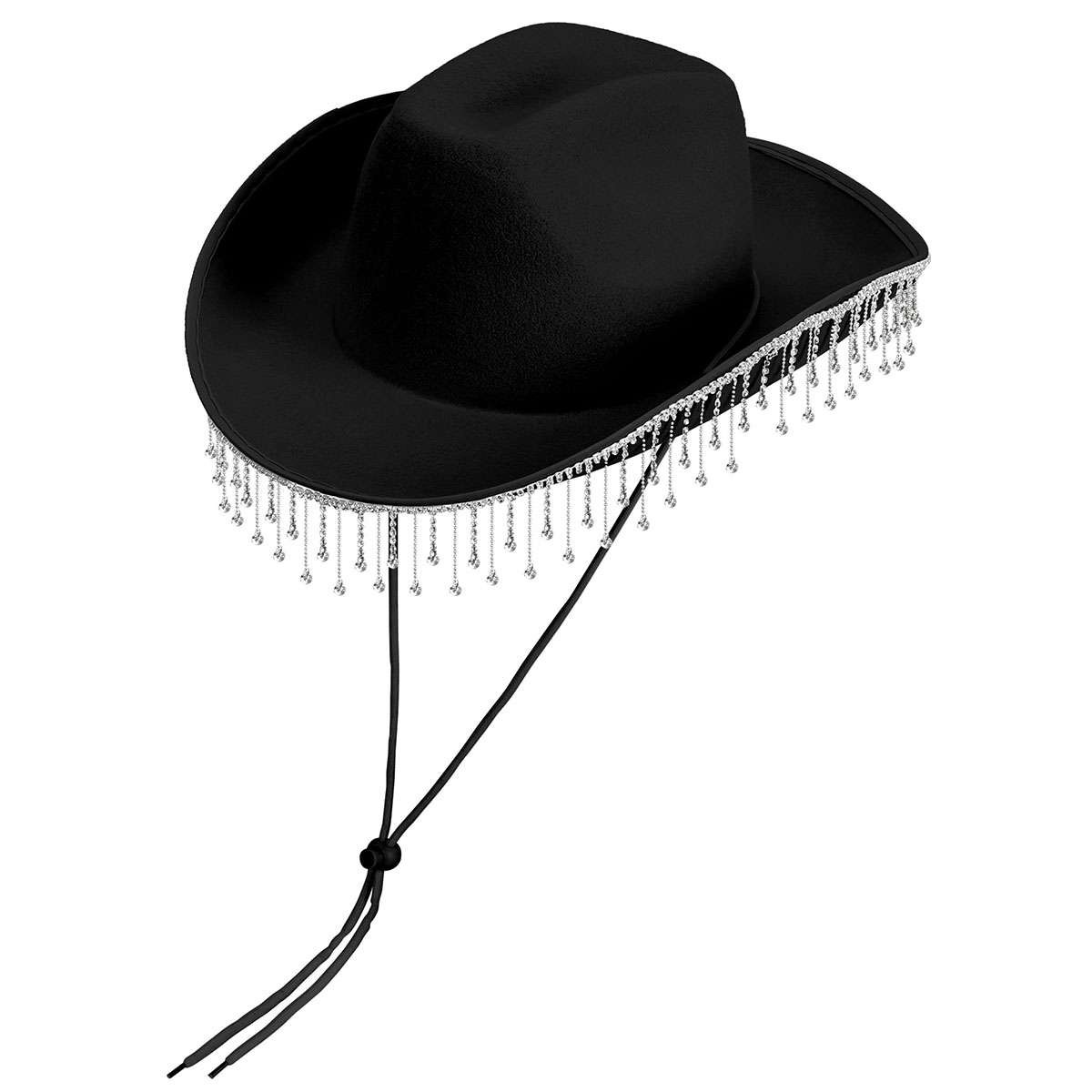 Women Western Glitter Rhinestone Tassel Decor Cowboy Hat Birthday Cowgirl Hat