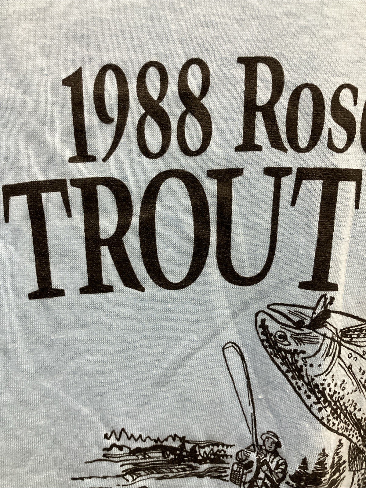 VTG 1988 Rose Holland Trout Derby T Shirt Size Small Fishing Montauk State Park