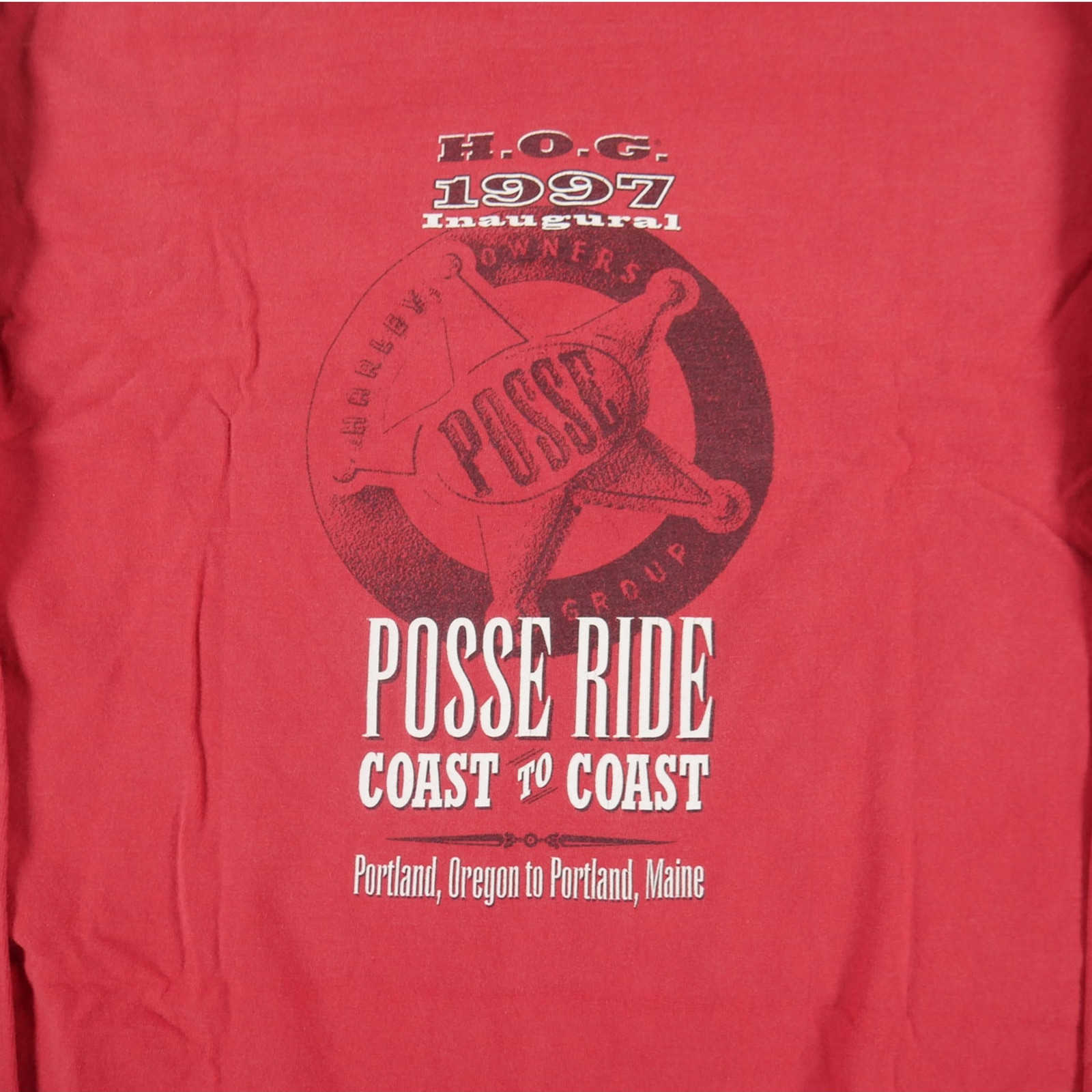 Vintage 90s Harleys Owner Group Posse Ride Long Sleeve Biker Graphic Made In USA