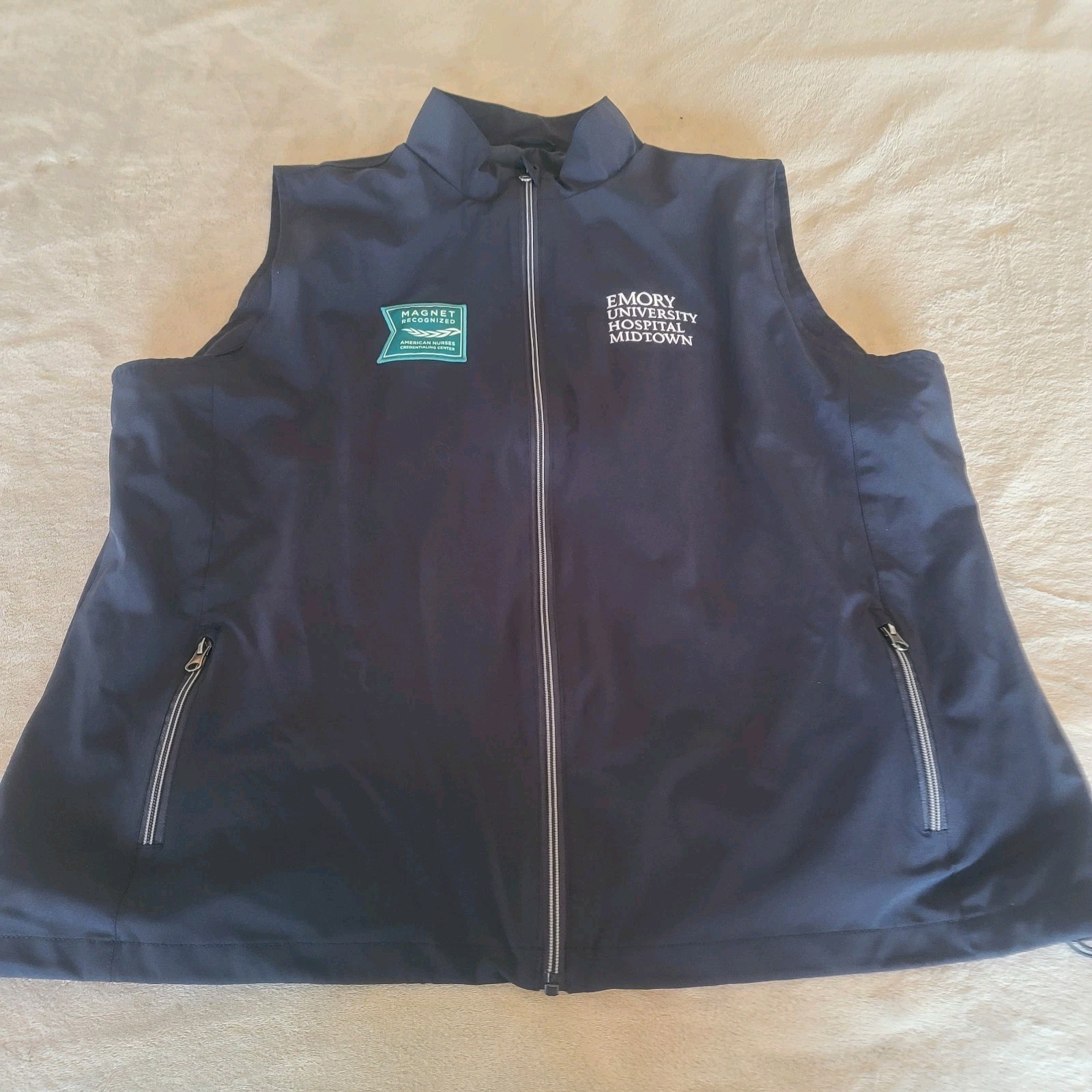 Emory University Hospital Midtown Womens 2X Navy Blue Windbreaker Jacket