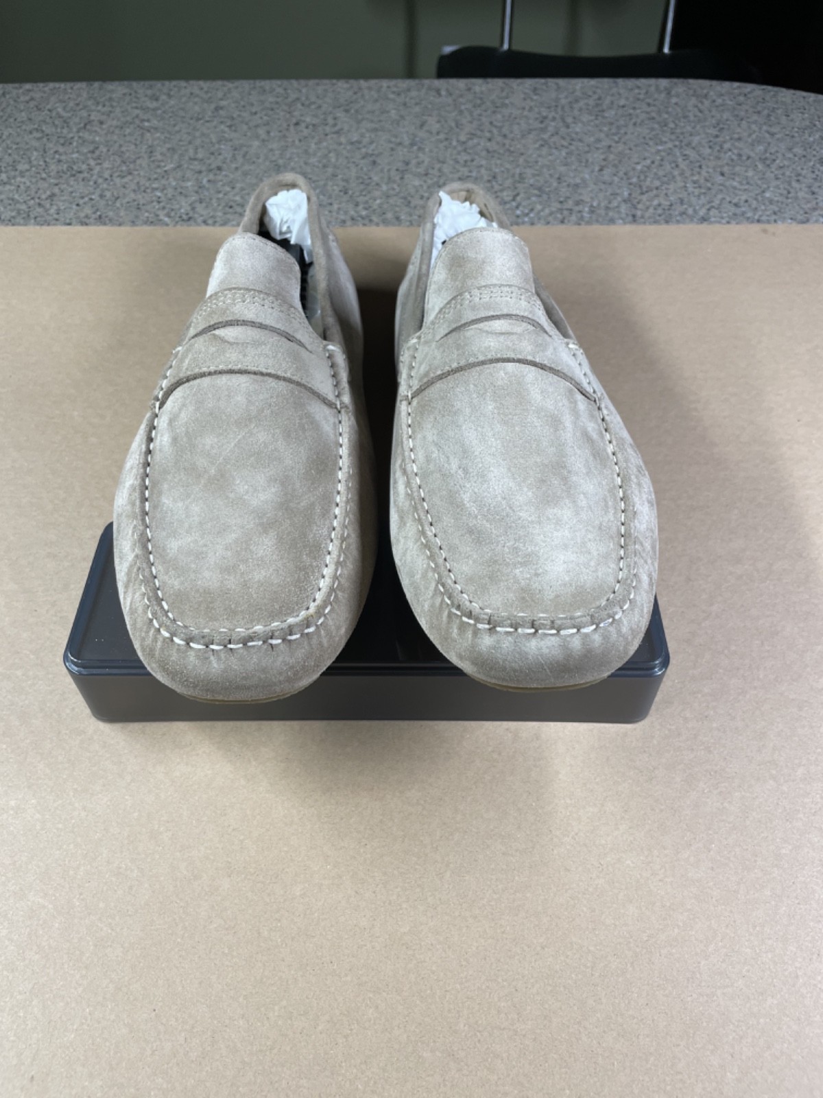 Ecco Men’s Tan Suede Dynamic 2.0 Driver Moccasin Loafers EU45
