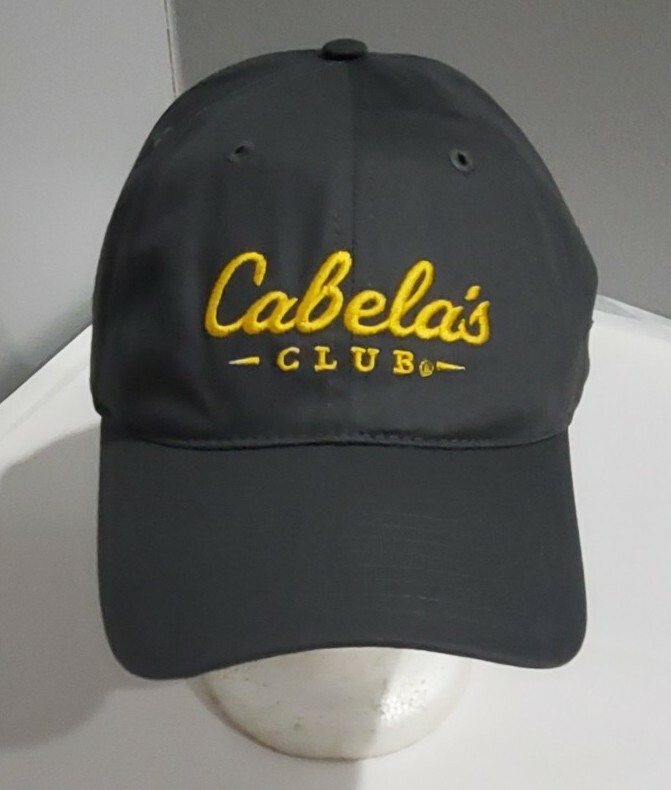 Cabelas Club Men’s Strapback Hat Dark Gray/Yellow One Size Fits Most