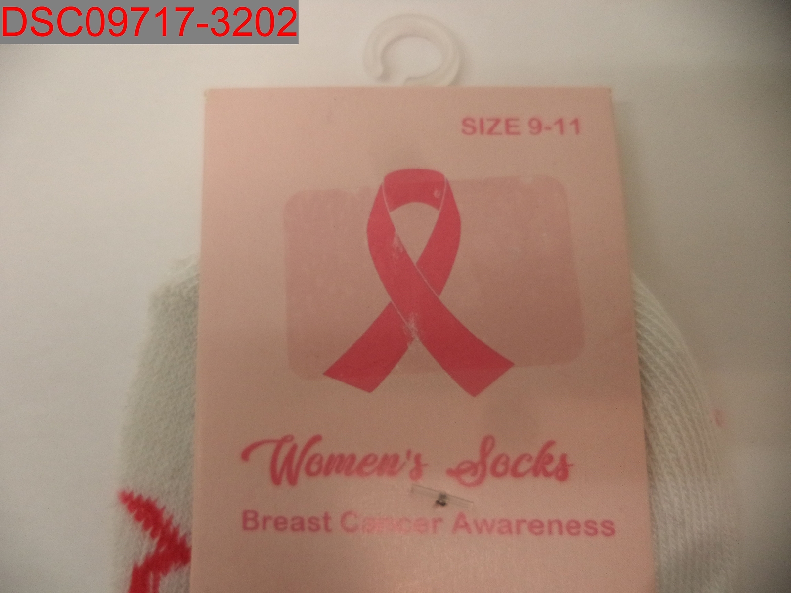 Womens Black, Grey, Pink, Red & White Breast Cancer Awareness Sock 6 Pairs, 9-11