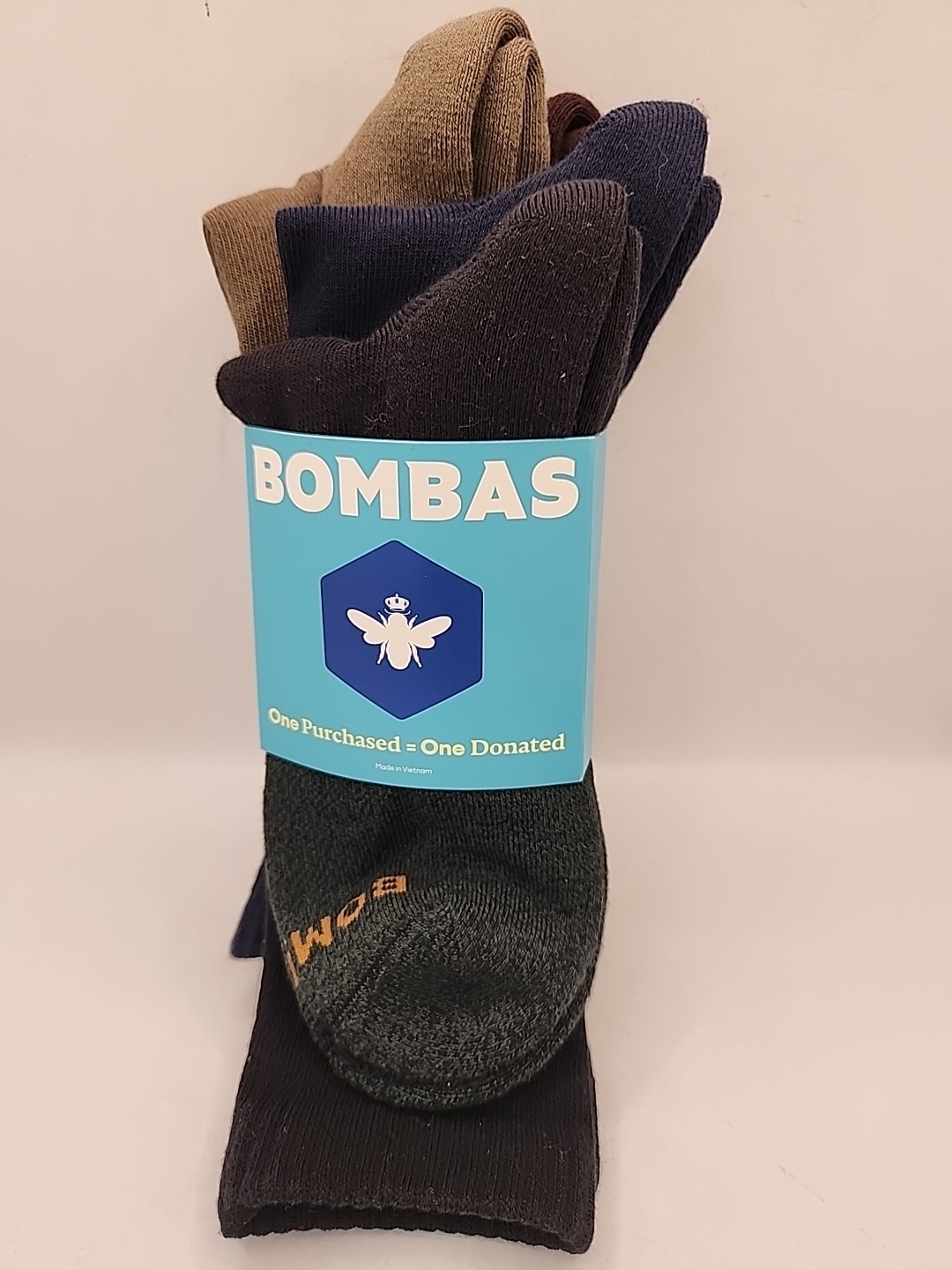 NEW 4 pack Bombas Men’s Marl Calf Socks Cushion 4 Colors Mix Size Large 9.5-13