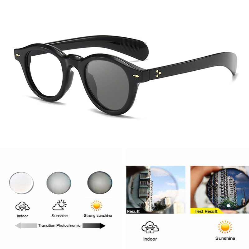 Men Women Round Retro Photochromic Reading Glasses Outdoor Sunglasses New