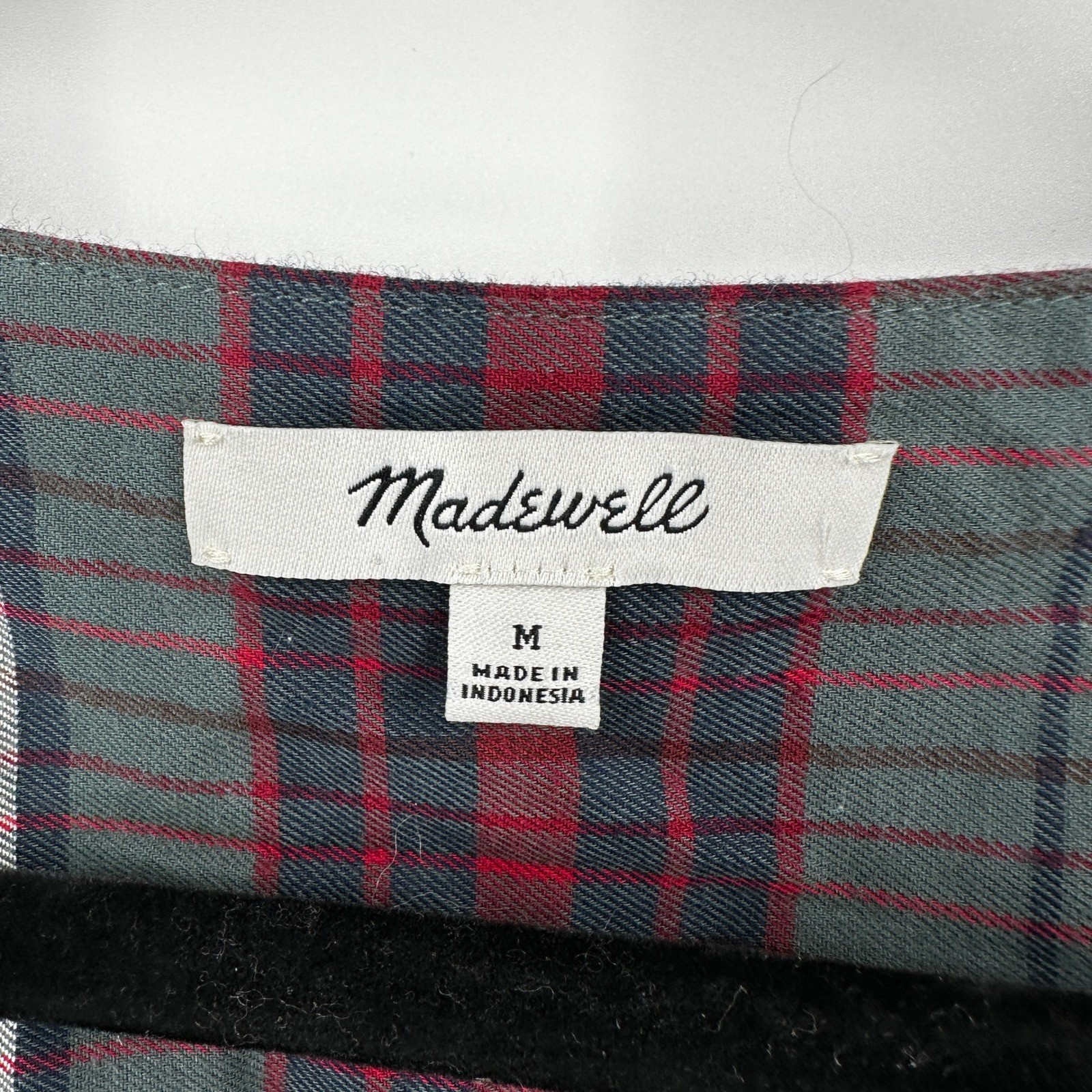 Madewell Womens Green Red Button Down Shirt Pineview Plaid Top Size Medium