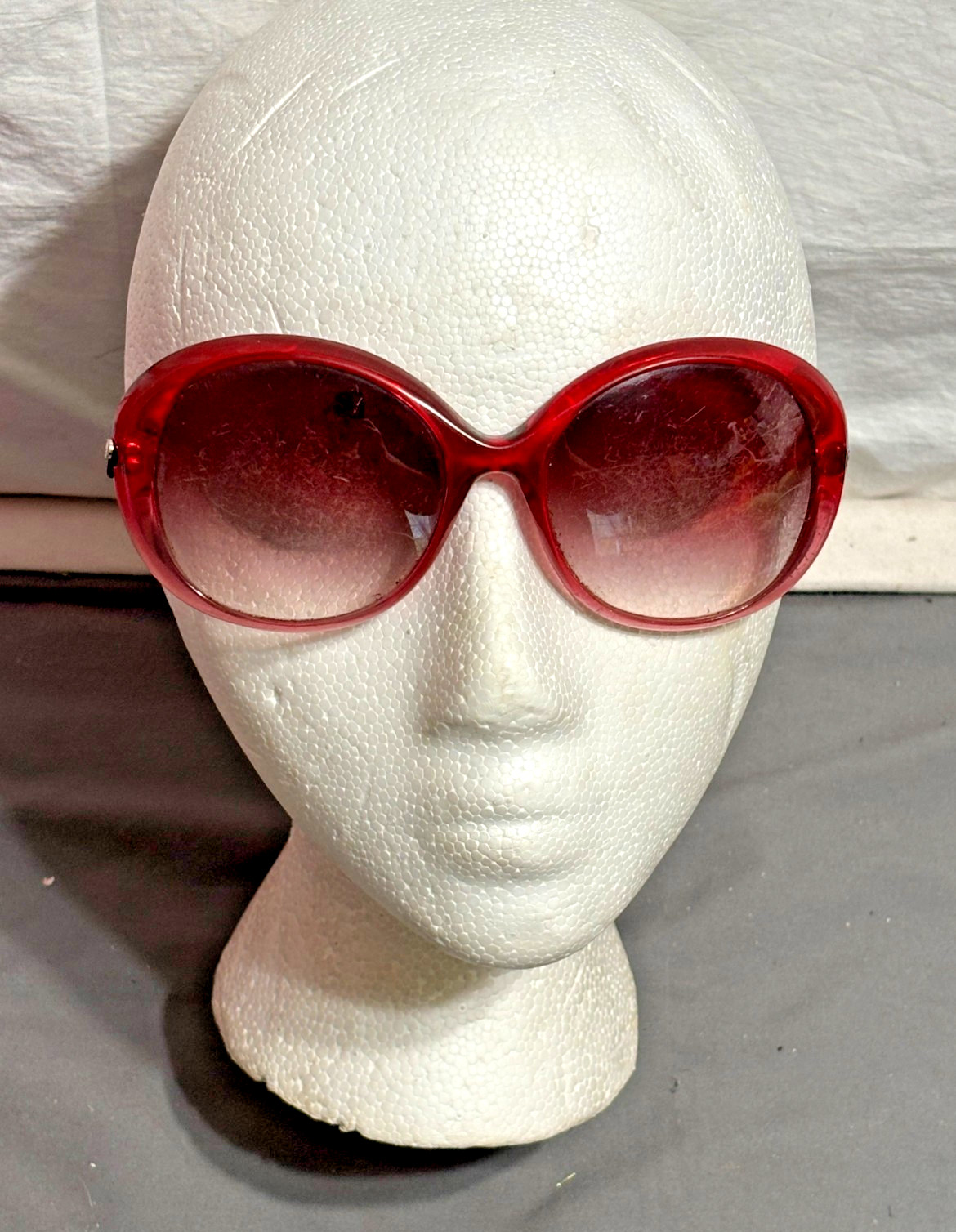 Vtg Y2K DOLCE GABBANA 8085 Ruby Red OVERSIZED women men SUNGLASSES 1785/8H 58/18