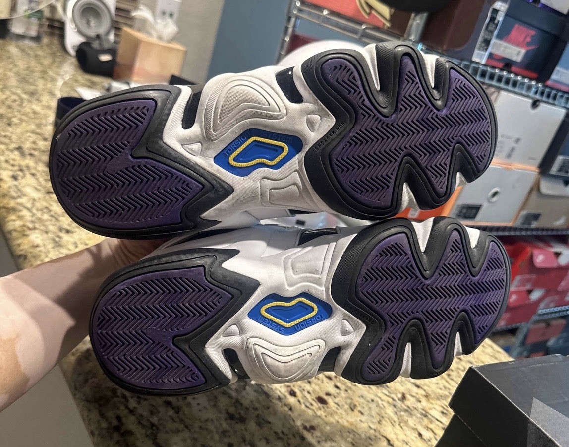adidas Crazy 8 Retro Leather Basketball White/Black Men sz 10 Kobe Lakers w box