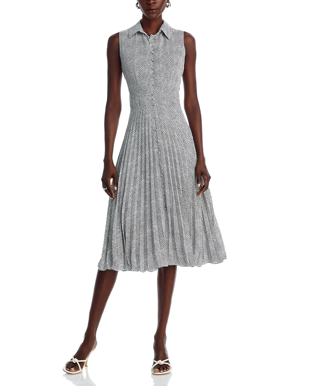 T Tahari Sleeveless Button Down Midi Dress MSRP 138