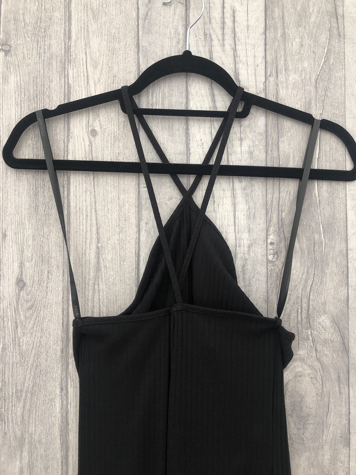 Women’s Primark Black Ribbed Body Con Dress Size Small 10-12