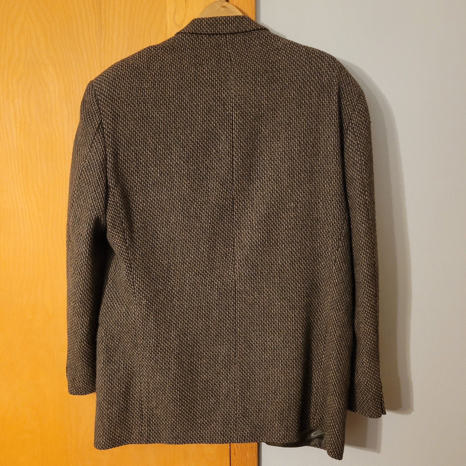Yorkshire & Hill 46L Brown Tweed Wool Sport Coat Herringbone