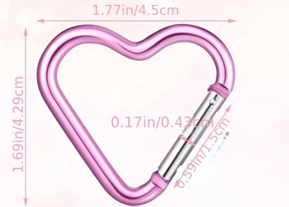 Metal Bats, Hearts, and Double Carabiners Clips Brand New CHOOSE COLOR
