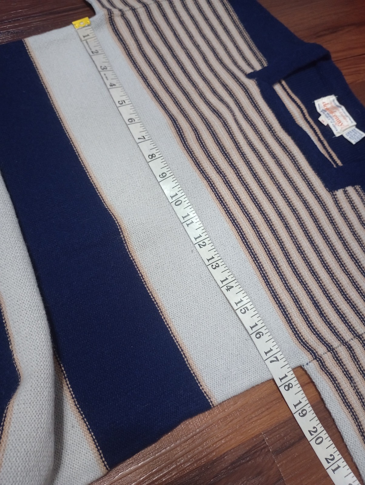 Vintage 70s Retro Donn Kenny Wide Sleeve Striped Sweater Top Square Neck M