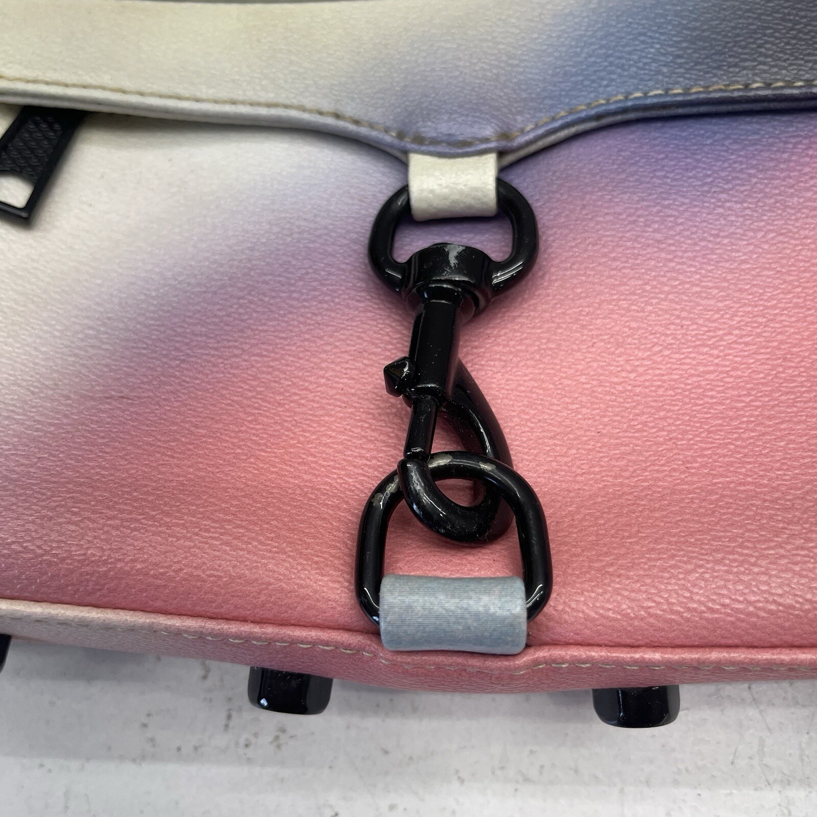 Rebecca Minkoff Mini Mac Pink Blue Graffiti Chain Crossbody Purse