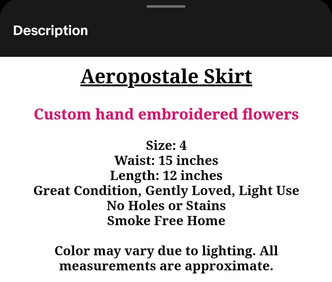 Aeropostale Mini Denim Skirt Medium Wash Distressed Floral Hand Embroidered Sz 4