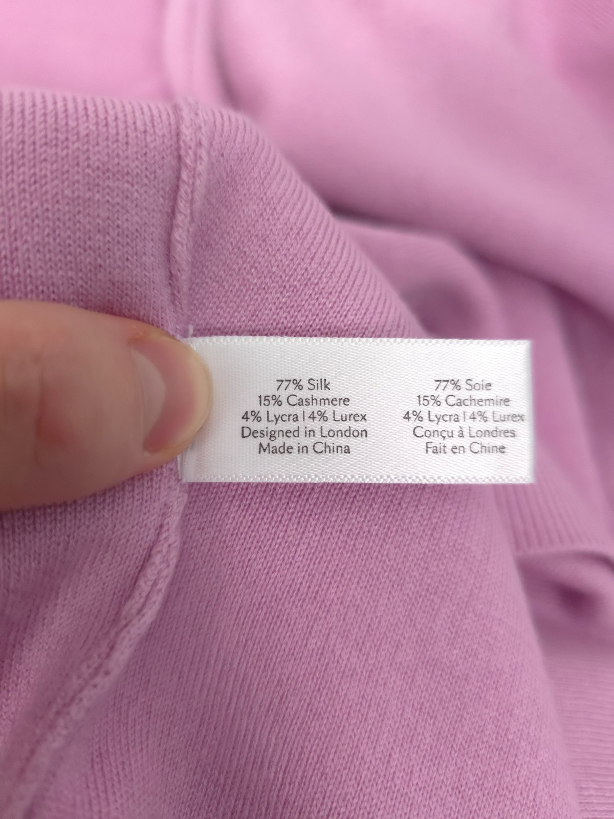 Olivia von Halle Women’s Sweater L Lilac Silk Cashmere Raglan Pullover
