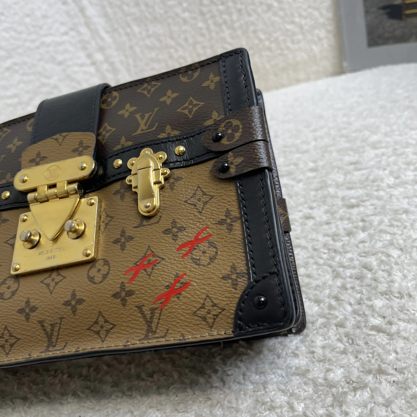 Louis Vuitton Monogram Black Trunk Clutch Soft Box Bag