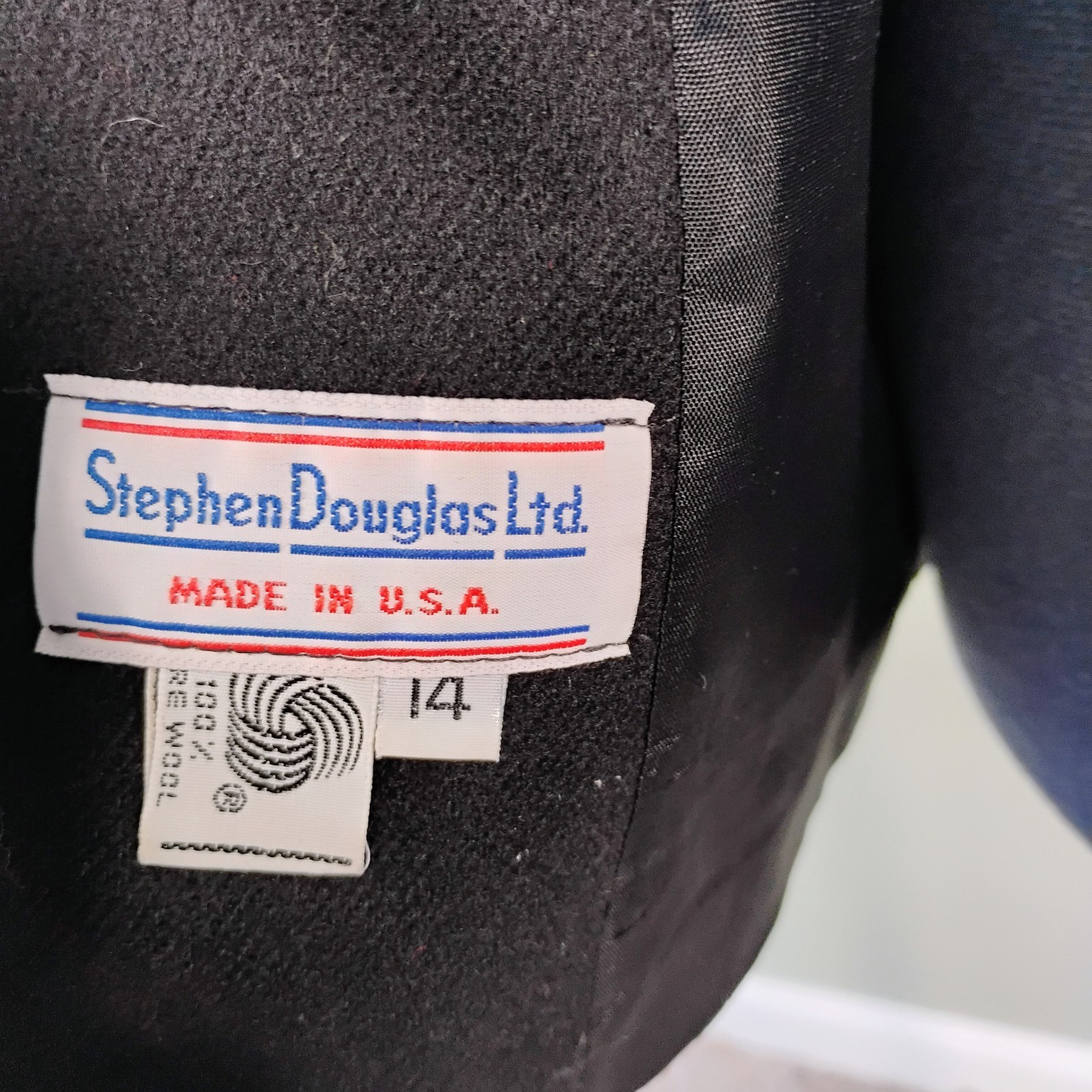 Vintage Stephen Douglas Wool Blazer Women’s Black Size 14 old money preppy chic