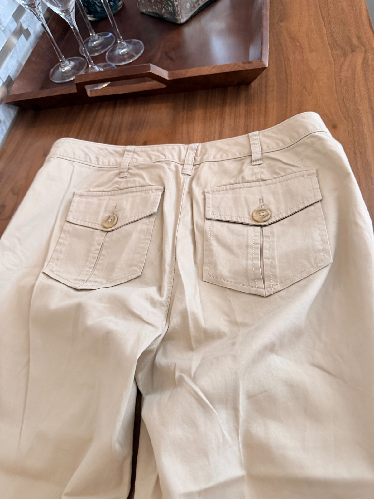 Tommy Hilfiger Women’s Wide Leg Khaki Pants – Size 6 – Classic Cotton Stretch