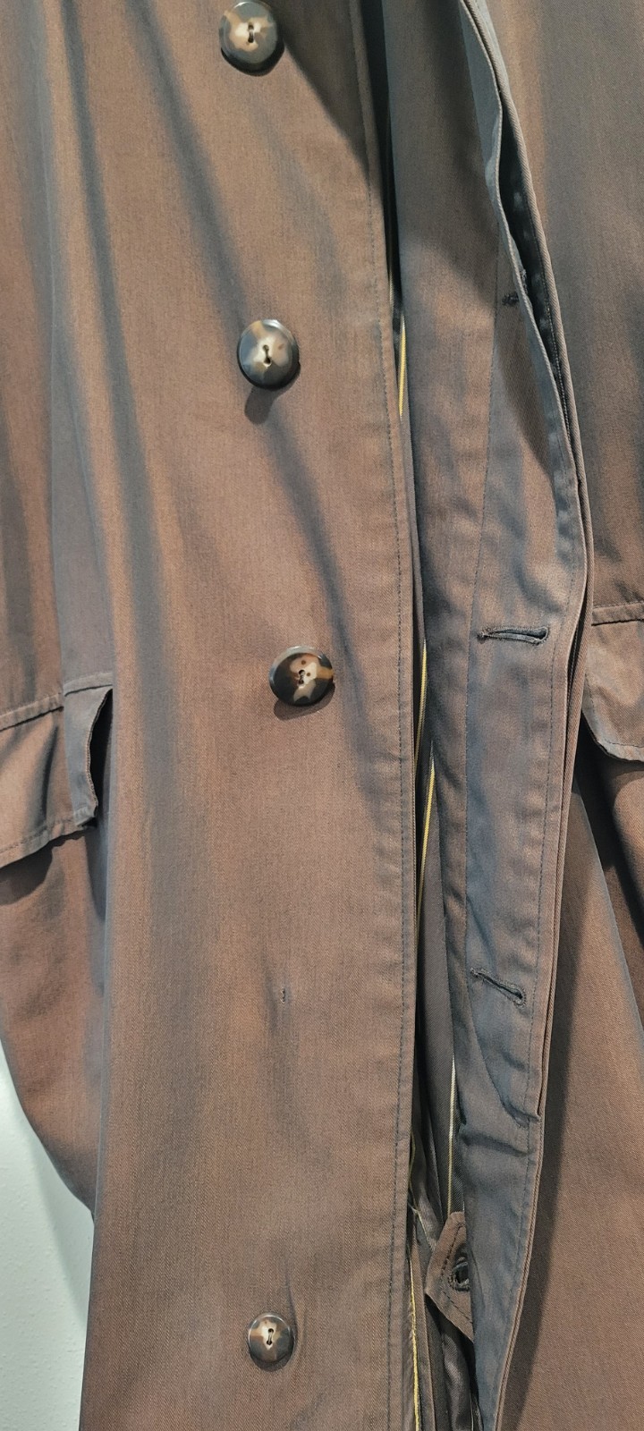 Chameleon Weatherproof Trench Coat Mens Brown Chartreuse Iridescent GOOD VTG