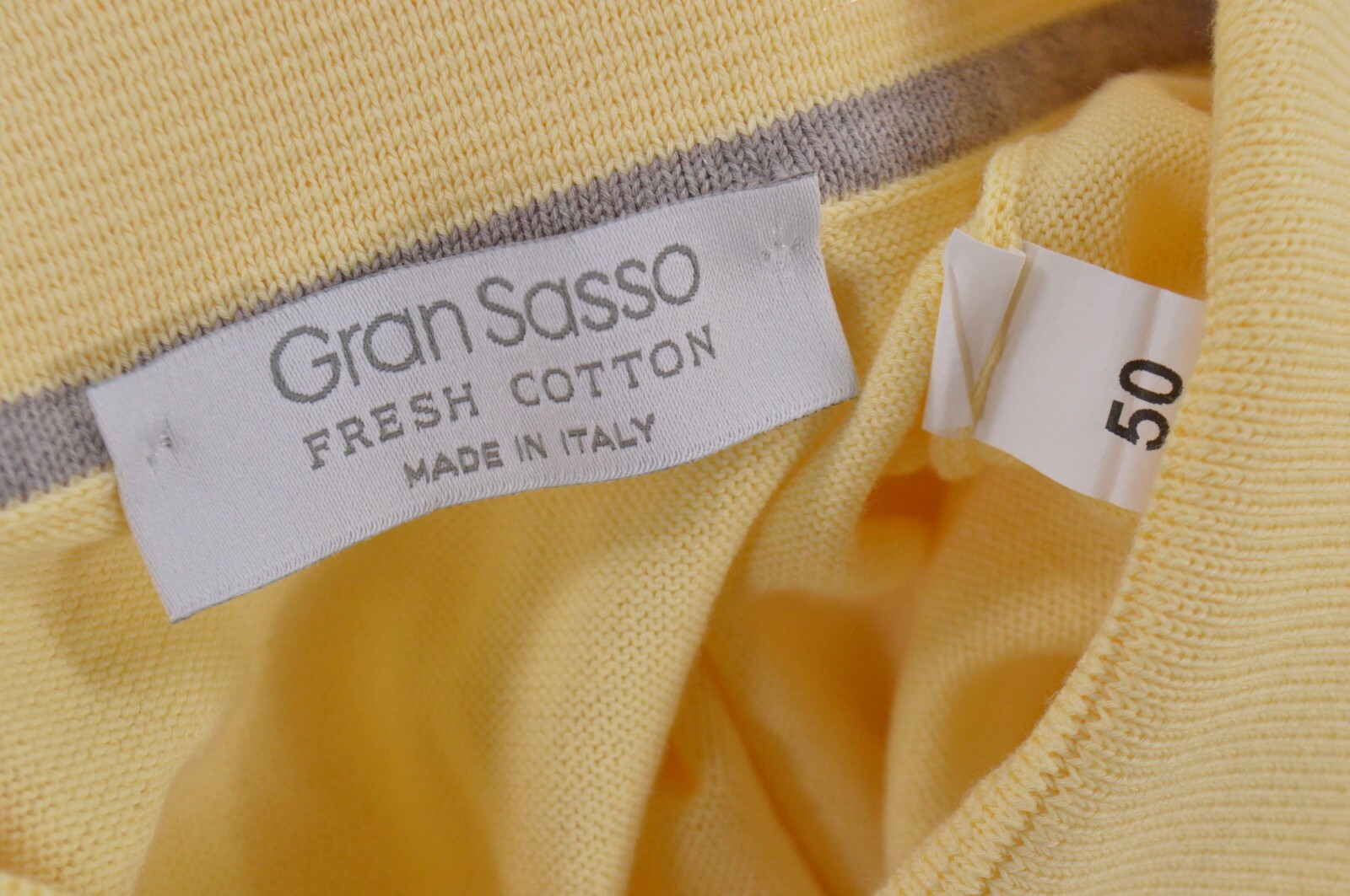 Gran Sasso NWT Polo Shirt Size 50 M in Solid Light Yellow