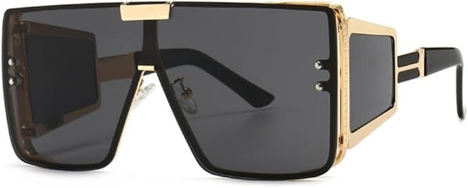 Sunglasses Dark Black Lens Men Hip Hop Cholo Square Gangster Stylish Outdoor New