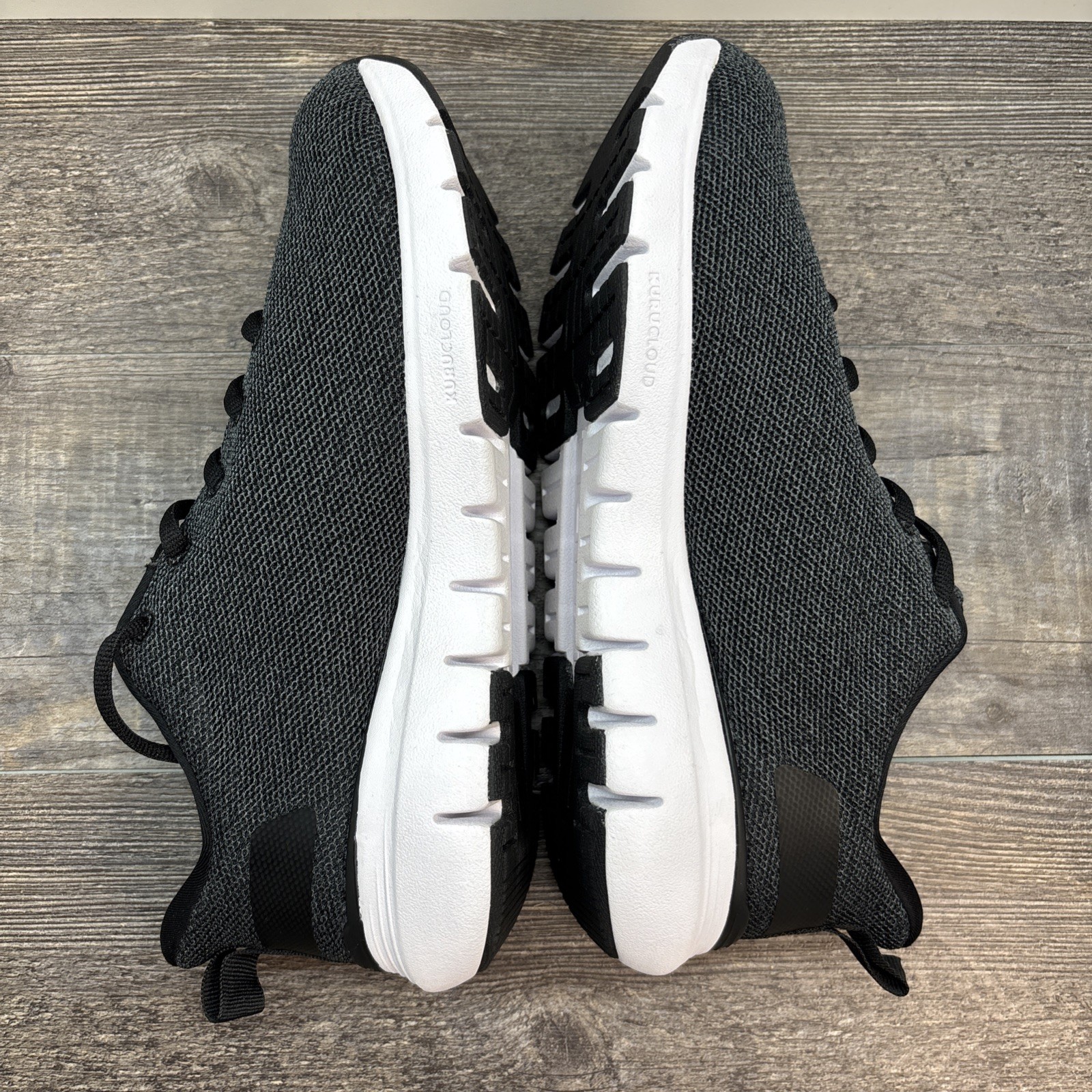 Kuru Flex Via Women’s 8 Wide Sneaker Jet Black White Mesh Lace Up Shoe Running
