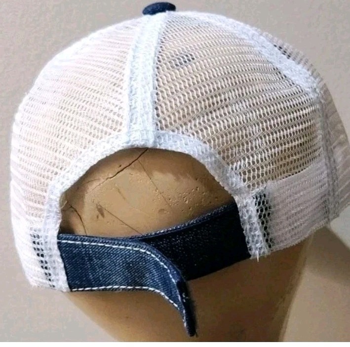Pearl Jam Hat Distressed Blue Jean & White Mesh PEARL JAM HAT