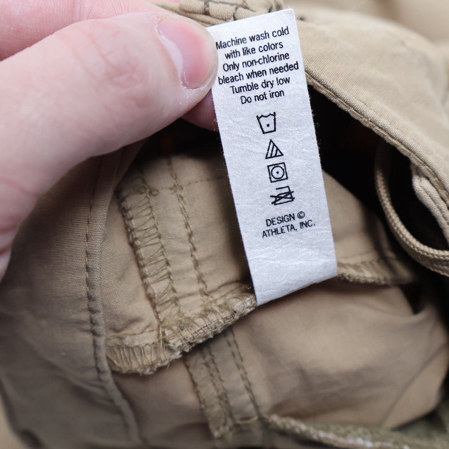 Athleta Women’s Pants Khaki 4P Nylon Spandex Stretch Wide Leg Cargo