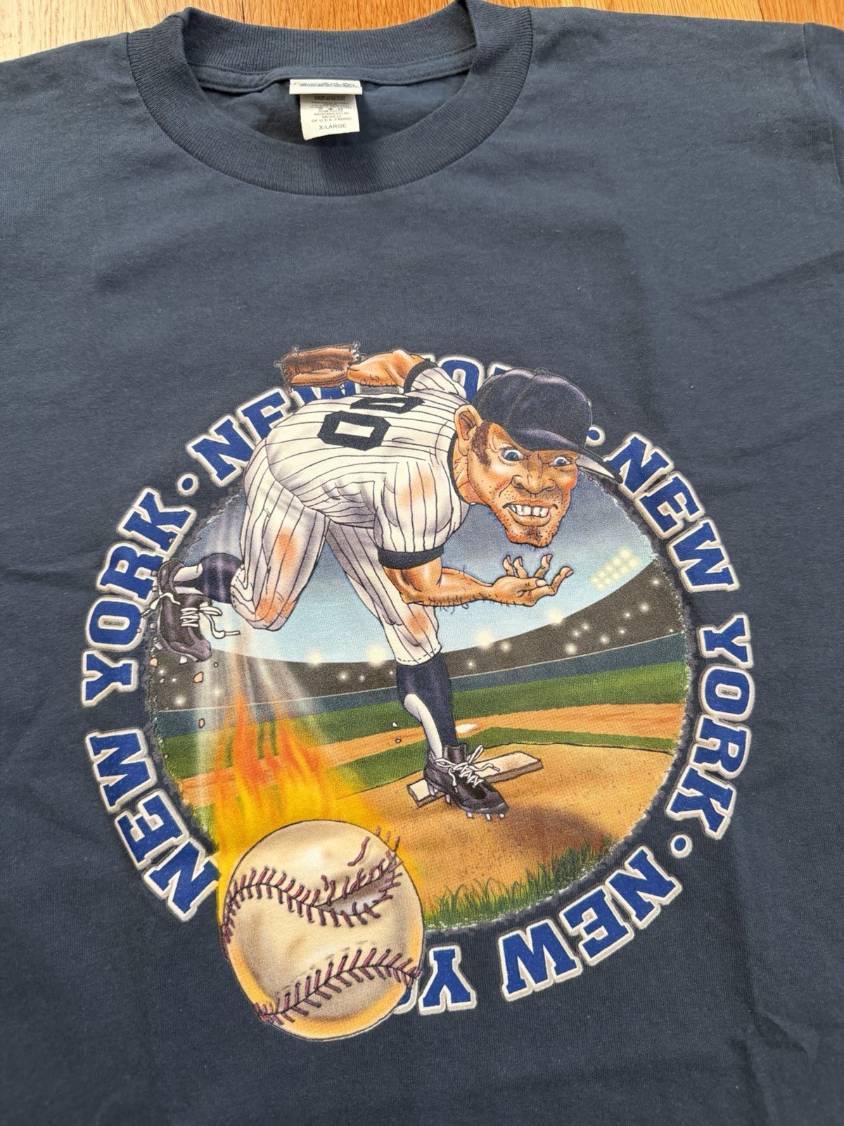 Vintage 90s Nintendo Pokemon New York Yankees Baseball T Shirt Anime XL RARE