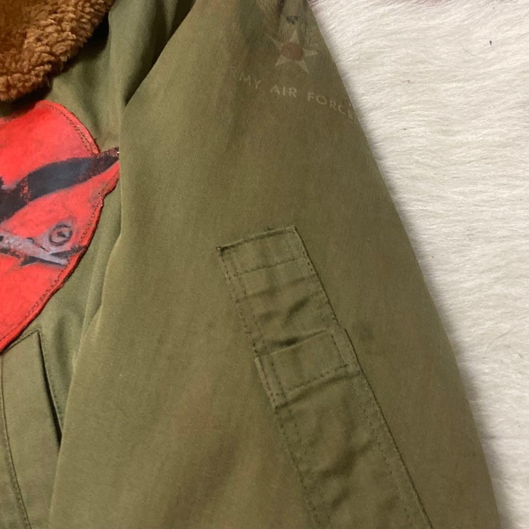 USAAF 40s Vintage B-15 Flight Jacket Hand Paint Military Size 40 Men’s Outer