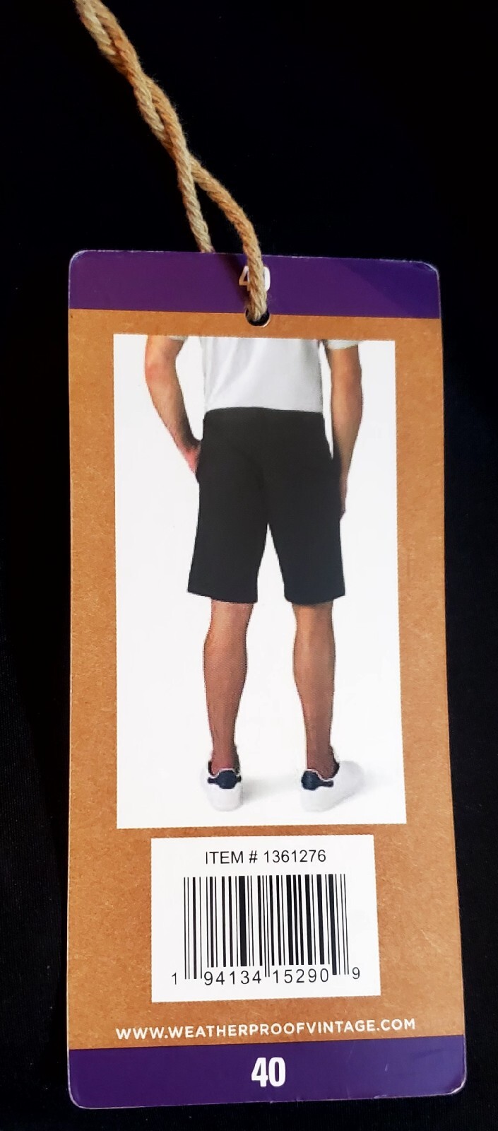 Weatherproof Vintage Shorts Black Cargo Original Trail Men 40 Nylon /Span NWT