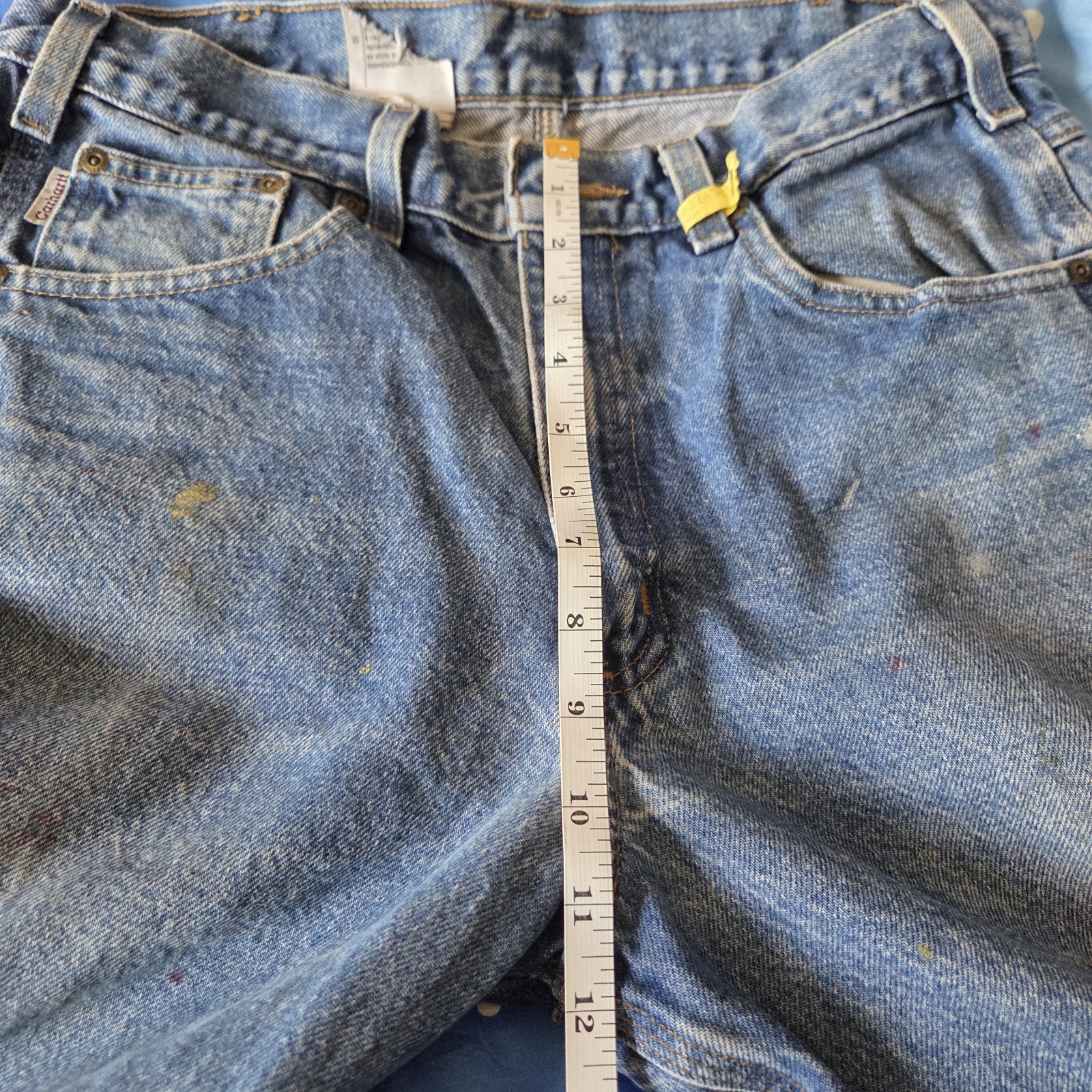 Carhartt Paint Splatter Work Jeans Mens Blue Denim Distressed Painter