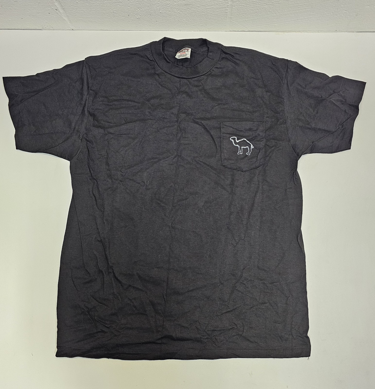 Camel Cigarette Promo Pocket Tee Shirt Black Men’s XL USA Silhouette Vtg 90s