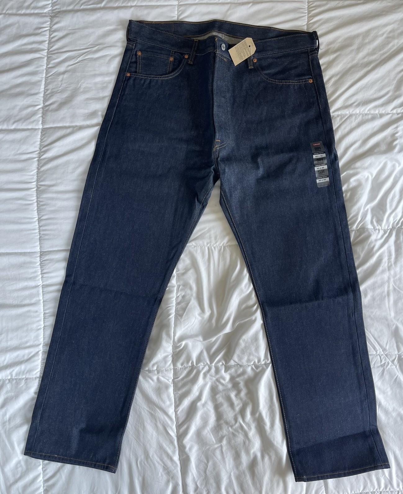 Levis Men 501 Original Fit Denim Jean Straight Leg Shrink to Fit 36×32 Dark Blue