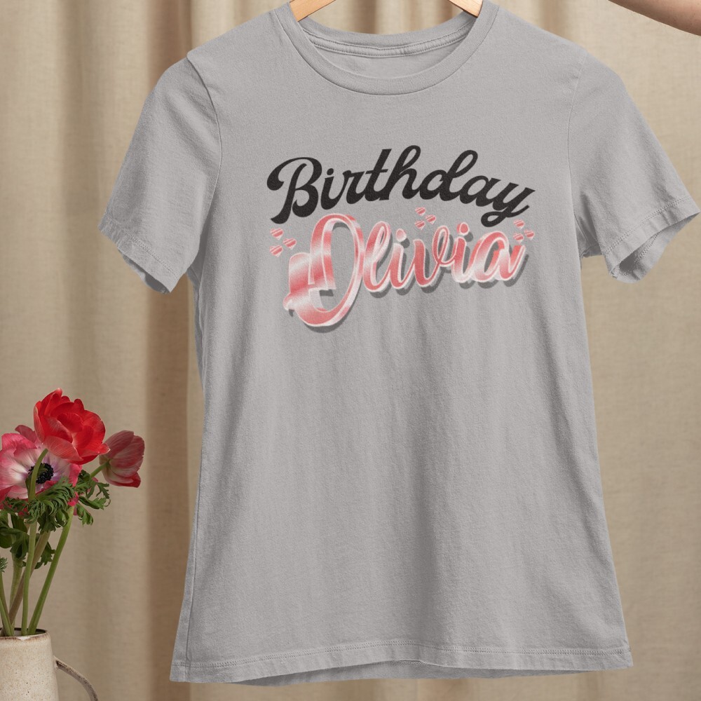 Personalised Custom Your Name T-shirt Heart Family Friendship Birthday Gifts