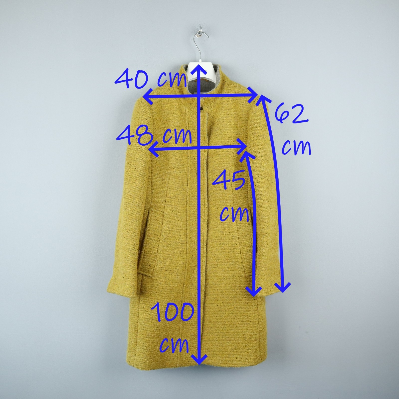 AKRIS Womens Yellow Wool Alpaca Coat Jacket Size US6 D36 F38