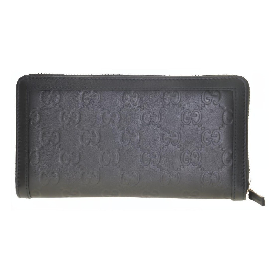 Gucci Gold Logo Double G Canvas and Leather Wallet 7.48×0.98×3.9 in