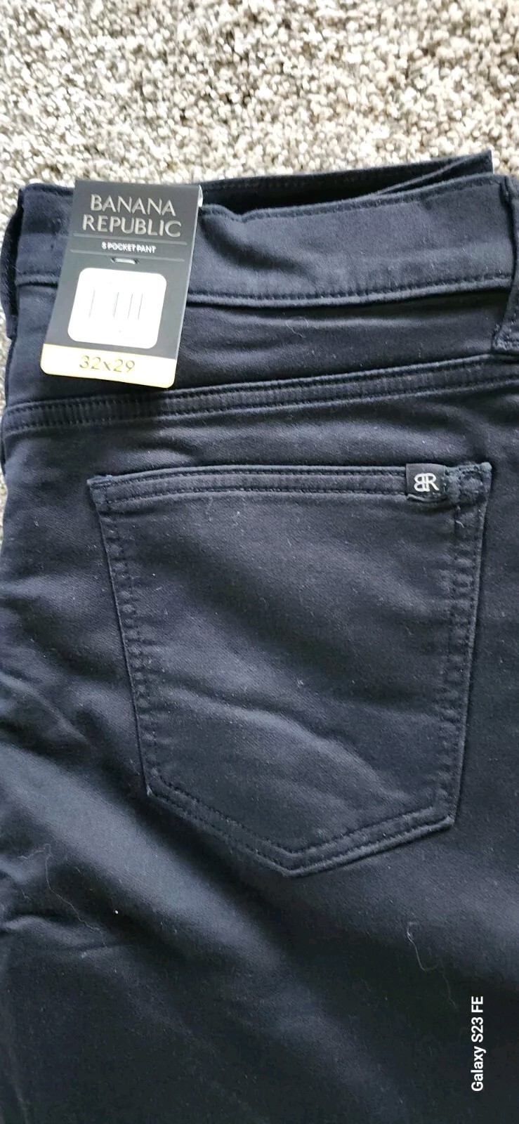 NWT Mens Banana Republic 5 Pocket Slim 98% Cotton BLUE BLACK TAN 30-40”