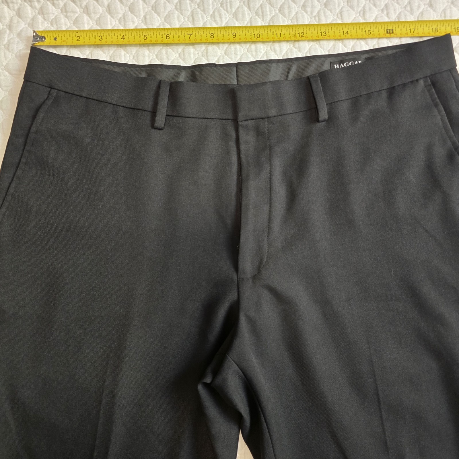 Haggar Mens Tailored Fit Travel Performance Suit Pants Black 38×30 WPL386