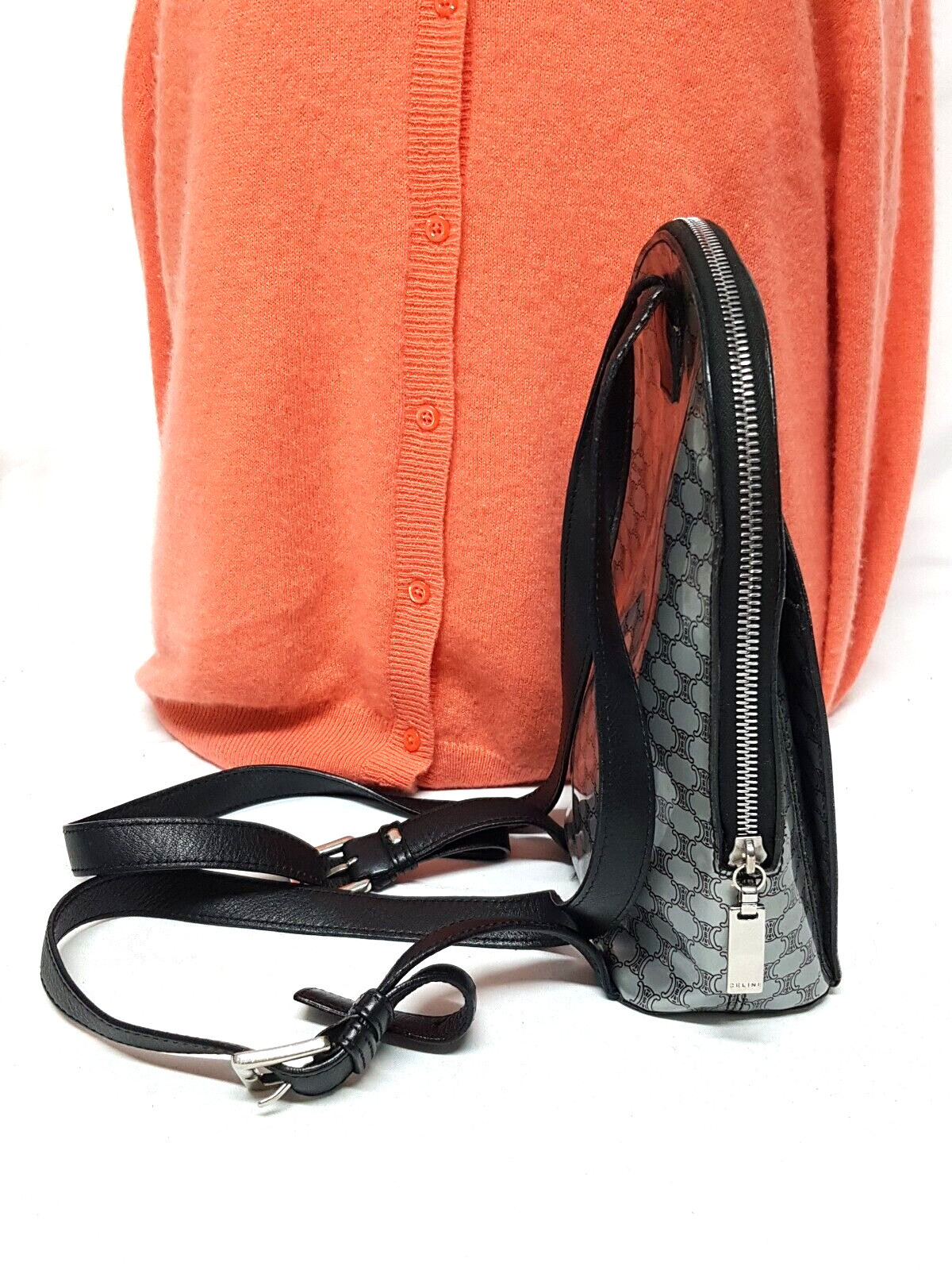 CELINE MACADAM GRAY PVC MINI BACKPACK