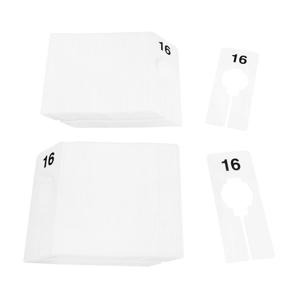 Hangers Retail Clothing 2″ x 5″ Rectangular Plastic Size 16 Dividers 10Pcs White