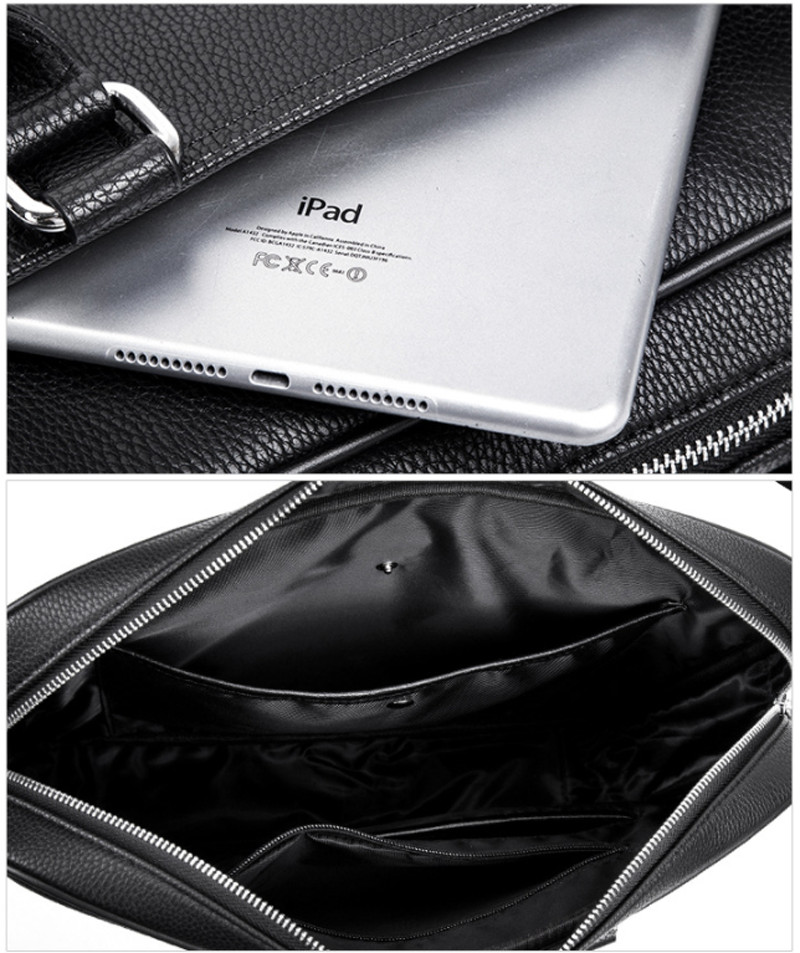 New Fashion Men Business Briefcase Soft Leather Handbag Laptop Shoulder Bag AU